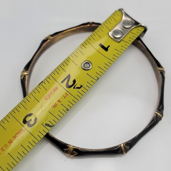 Black enamel bamboo shaped bracelet GUC - Picture 7 of 7